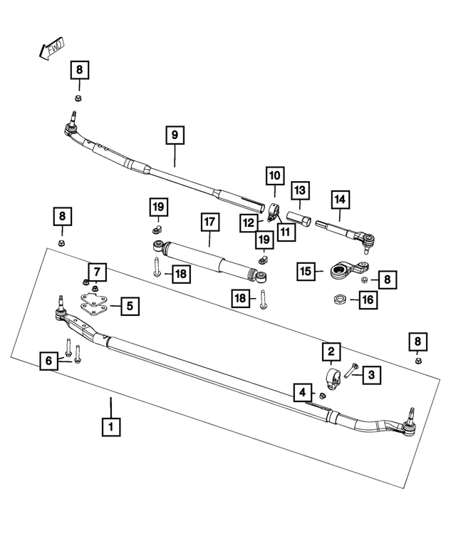 5154854AA - Steering: Tube Retaining Clamp for Mopar Image