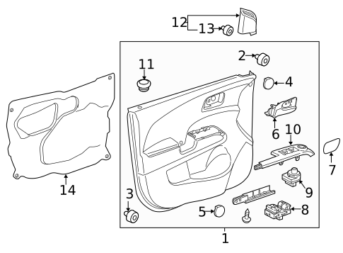 Interior Trim - Front Door for 2017 Chevrolet Sonic #0