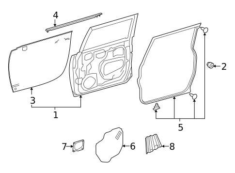 Door & Components for 2011 Toyota FJ Cruiser #0