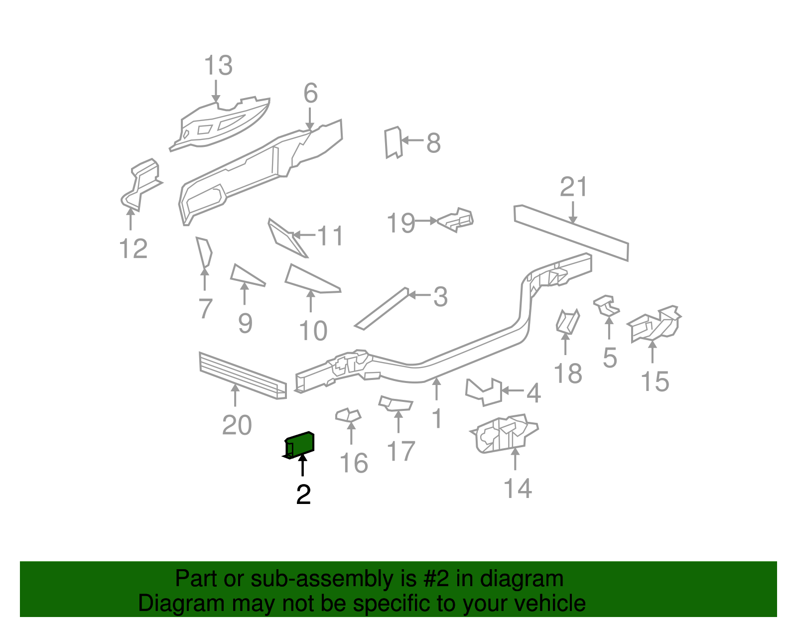 2006-2013 Chevrolet Corvette Driver Side Underbody Frame Rail with Nuts ...