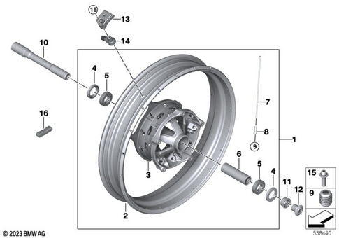 Wheels with Bearings for 2022 BMW-Motorrad R 1300 GS #0