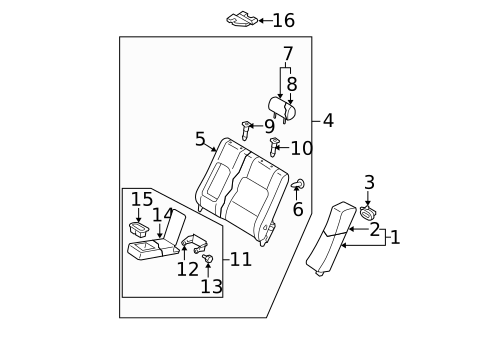 Rear Seat Components for 2006 Mazda 6 #1