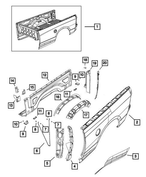 Pick-up Box and Fuel Filler Door for 2016 Ram 3500 #2