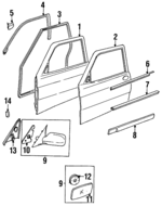 4818100 - Body: Side Mirror glass for Saab: 900 Image