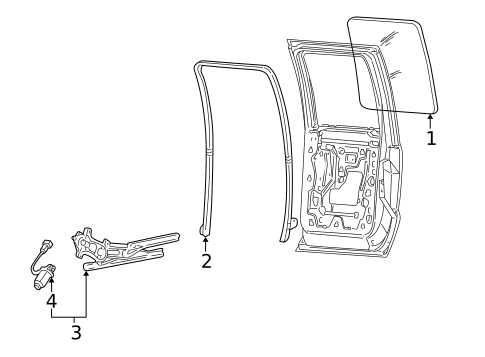 Glass - Rear Door for 2002 Lincoln Blackwood #0