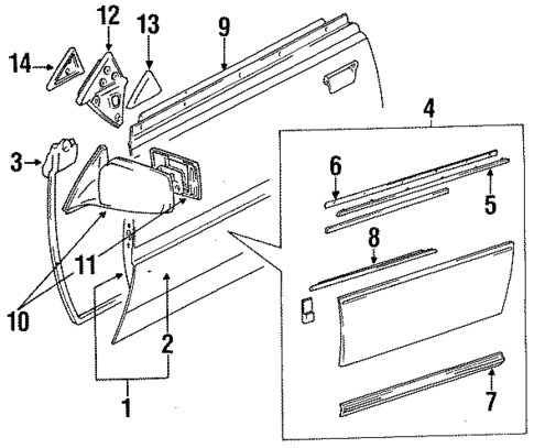 Door & Components for 1991 Lexus ES250 #0
