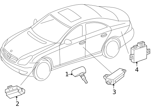 Tire Pressure Monitor Components for 2010 Mercedes-Benz CLS550 #0