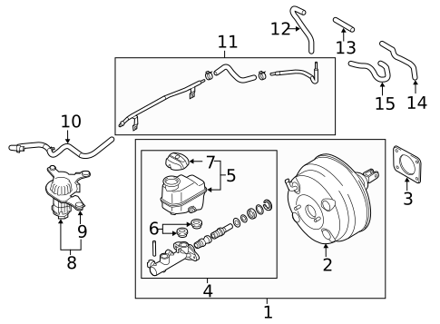 Master Cylinder - Components On Dash Panel for 2014 Hyundai Genesis #0