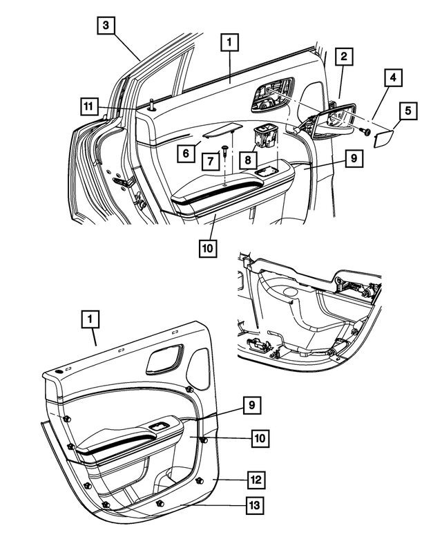 1TQ40GT5AK - : Rear Door Panel, Right for Mopar Image