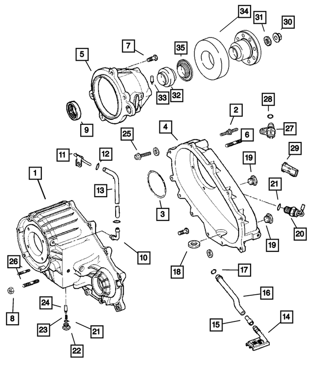5093577AA - Transfer Case Model 241 [DHW]: Transfer Front Case for Mopar Image