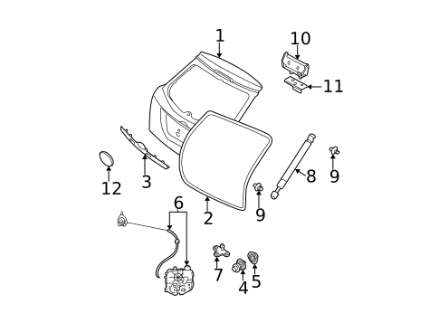 Gate & Hardware for 2004 Ford Focus #0