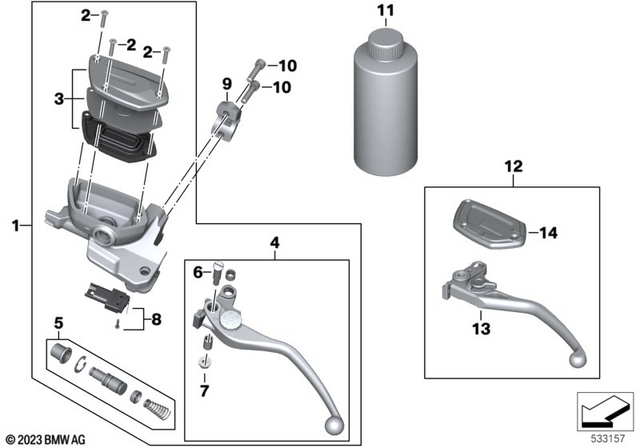 32727106205 - Steering: Clutch Lever Fitting -  for BMW-Motorrad Image image