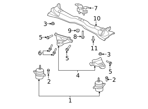 Engine & Trans Mounting for 2008 Ford Mustang #0
