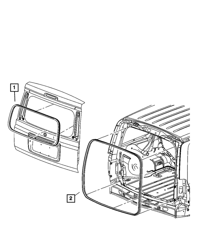 55396676AI - Doors and Related Parts: Liftgate Weatherstrip for Mopar Image