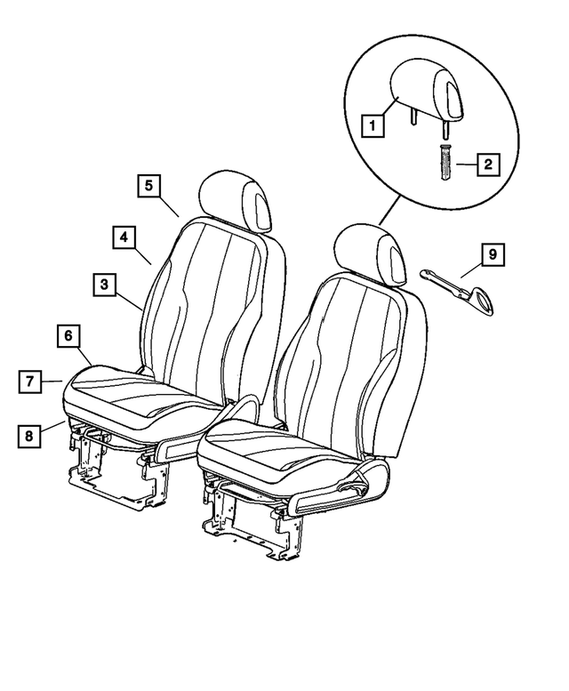1CX02DK2AB - Interior Trim: Front Headrest for Mopar Image