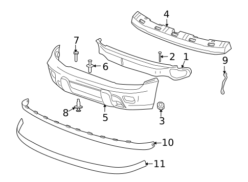 Bumper & Components - Front for 2005 Isuzu Ascender #0