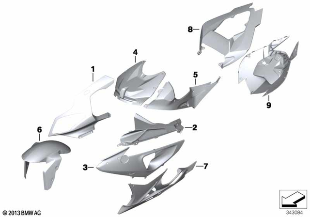 46637722265 - Body Equipment: Trim Upper Section, Left - Mineral-silver for BMW-Motorrad Image