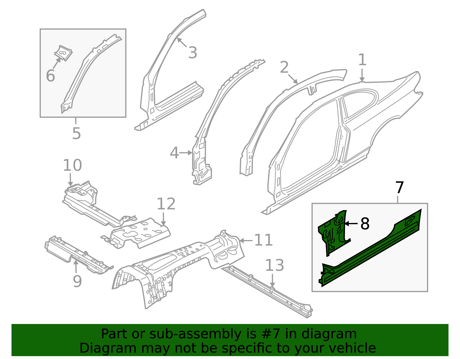Car Rocker 180 BMW Rocker Panel - Side Frame Protection Panel - Part #41-11-7-180-018 ...
