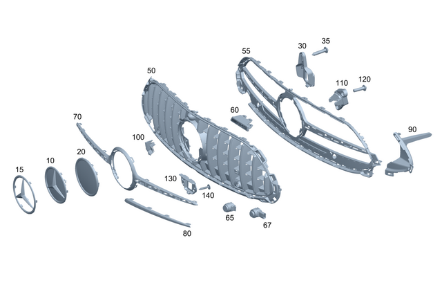 2138889900 - Bumper/Fender/Hood: Holder for Mercedes-Benz: 300C, 300CD, C300, C43 AMG, C63 AMG S E Performance, CLE300, CLE450, CLE53 AMG, CLS450, CLS53 AMG, E43 AMG, E53 AMG Image image