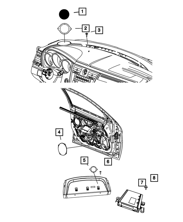 « 1BJ48DK5AB – Instrument Panel and Radios and Consoles : Haut-parleur Du Panneau D`instruments Grille pour Mopar Image »