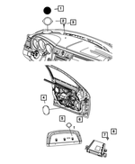 1BJ48DK5AB - Instrument Panel and Radios and Consoles: Instrument Panel Speaker Grille for Mopar Image