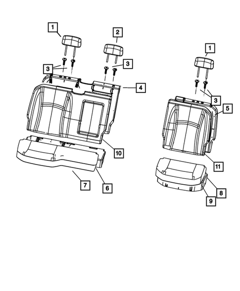 Rear Seats - Second Row for 2012 Ram 1500 #5