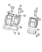 1TU84BD3AA - Interior Trim: Rear Headrest, Right And Left for Ram: 1500, 2500, 3500 Image