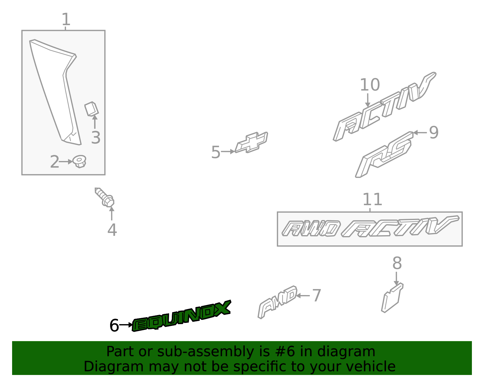 2025-2026 Chevrolet Equinox Nameplate 26503736 GM | GMPartsDirect.com