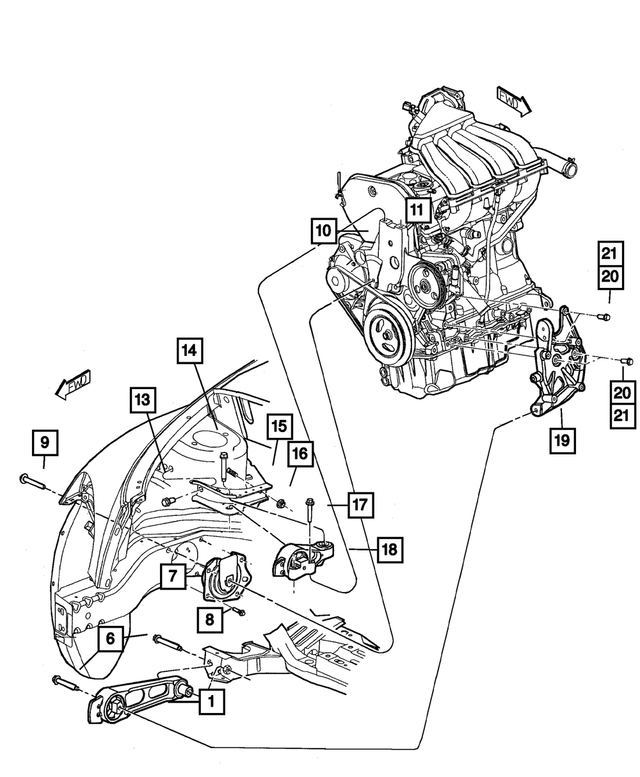 4668865AC - Engine Mounting: Torque Reaction Bracket for Mopar Image