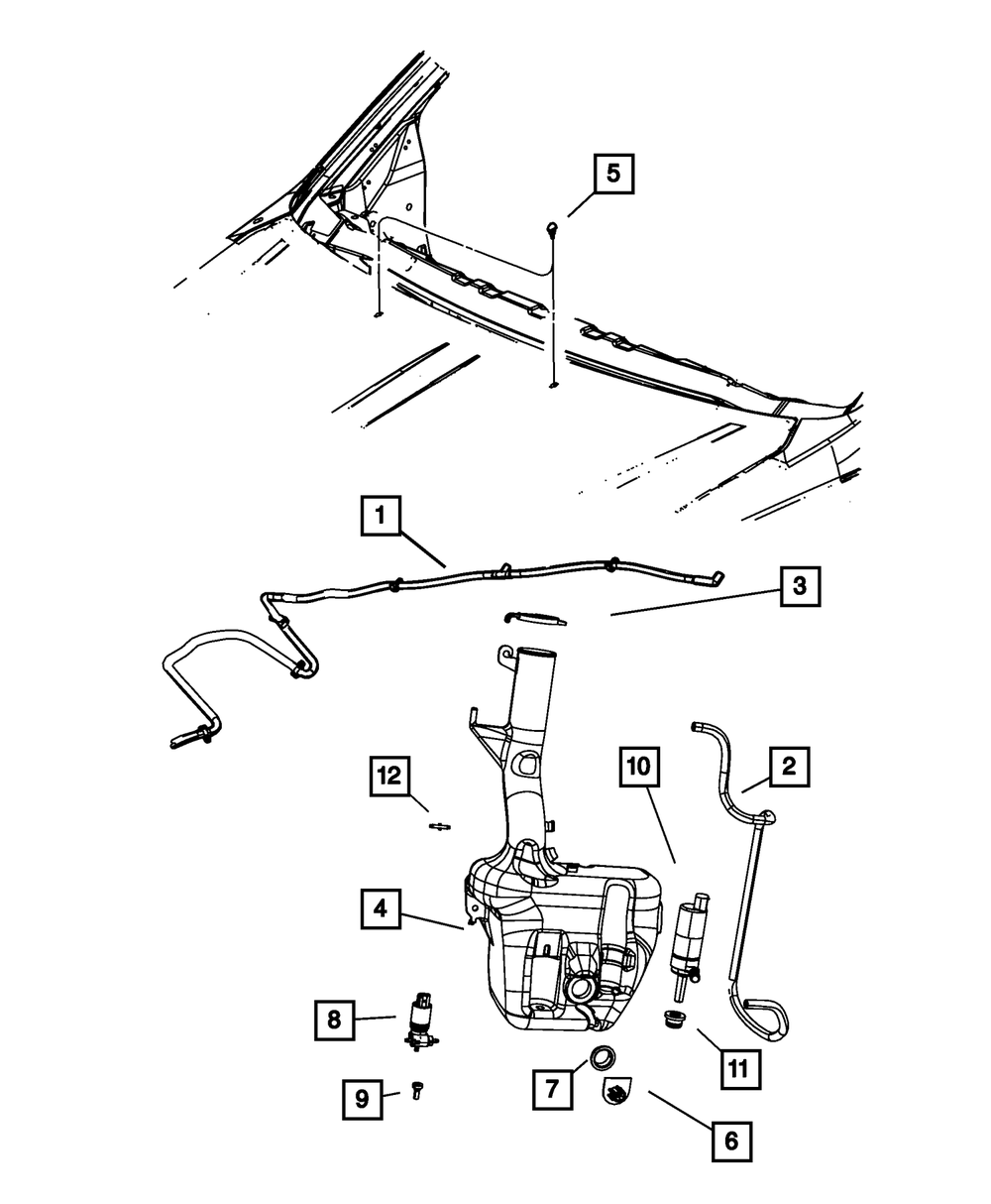 Windshield Washer Reservoir - Mopar (68028584AA)