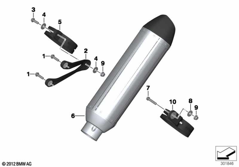 Exhaust System Parts with Mounts for 2014 BMW-Motorrad HP4 #1