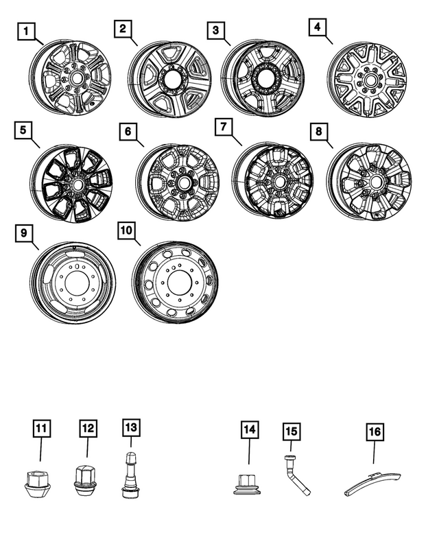 « 6LN07RXFAB –  : Acier Roue, Arrière pour Mopar Image »