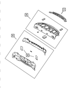68037870AK - Body Sheet Metal Except Doors: Rear Shelf Panel for Mopar Image