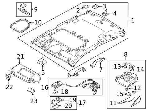 Interior Trim - Roof for 2011 INFINITI M56 #0