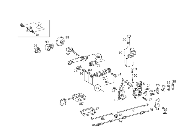2027203735 - Front Doors: Lock for Mercedes-Benz: C220, C230, C280, C43 AMG, E420 Image image