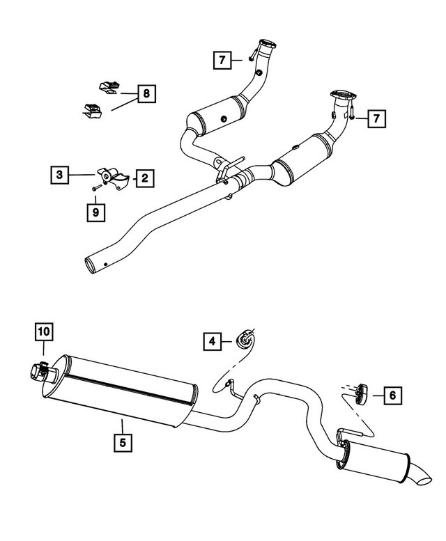 52125078AH - : Exhaust Muffler And Tailpipe for Mopar Image