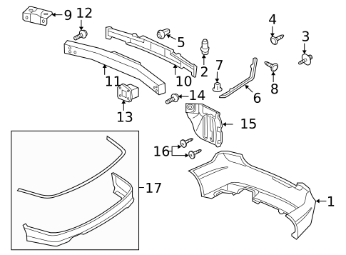 Bumper & Components - Rear for 2010 Honda Civic #0