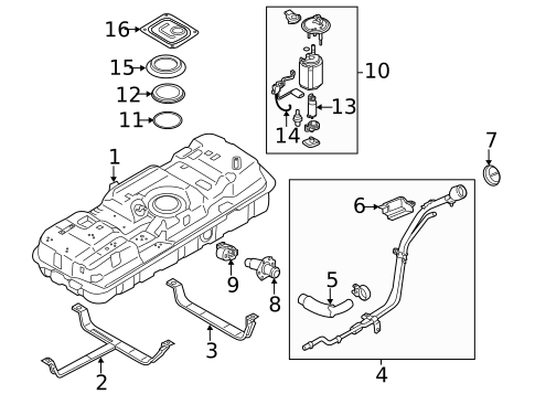 Fuel System Components for 2014 Kia Sedona #0