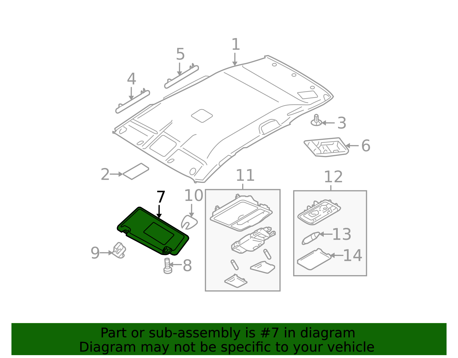 96401-JM01A - Sun Visor 2014-2015 Nissan Rogue Select | Official Nissan ...