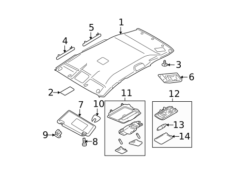 Interior Trim - Roof for 2010 Nissan Rogue #0