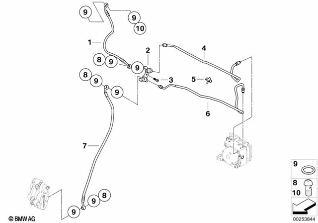 34117681972 - Brakes: Brake Hose Front for BMW-Motorrad Image