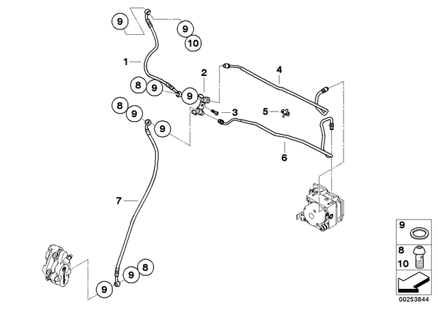 34327701722 - : Brake Pipe Control Circuit, Front for BMW-Motorrad Image