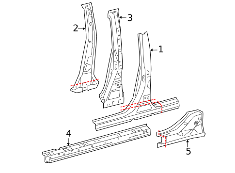 Center Pillar & Rocker for 2014 Toyota Camry #0