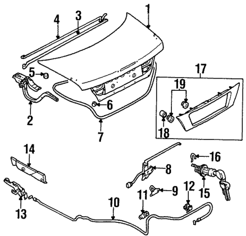 Trunk for 1998 Chrysler Sebring #0