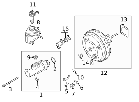 Master Cylinder - Components On Dash Panel for 2013 Audi Q7 #0