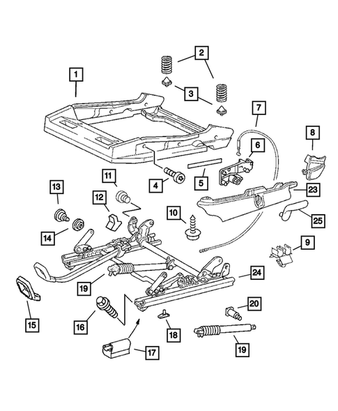 Front Seats - Adjusters, Recliners, Shields and Risers for 2008 Chrysler Crossfire #2