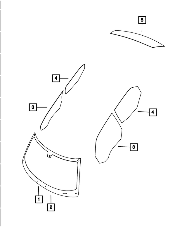 68081630AI - Glass: Shipping Assembly - 30 Lite Glass Windshield for Mopar Image