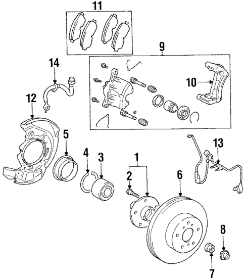Brake Components for 1996 Toyota Avalon #1