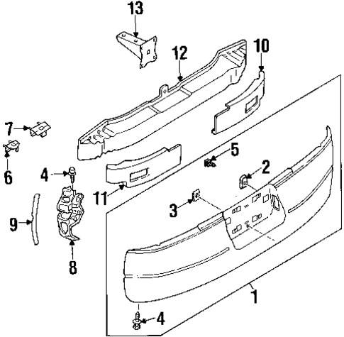 Bumper & Components - Rear for 1997 Nissan Altima #0