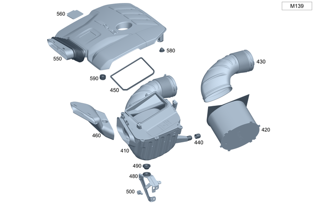 1390906601 - Engine Compartment Lining/Air Intake: Clean Air Line for Mercedes-Benz: CLA45 AMG, CLA45 AMG S, GLA45 AMG Image image